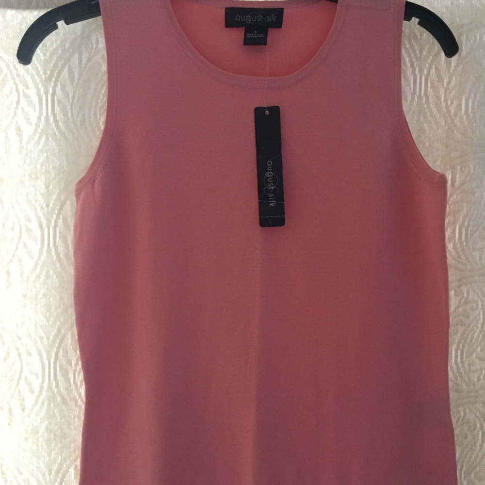 August Silk  pink/apricot knitted blouse size S